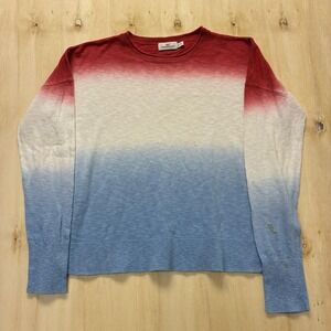 Vineyard Vines Sweater Mens Medium Red White Blue Ombre Knit USA Pullover
